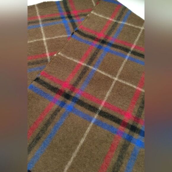 Cashmere Wool Fringe Winter Scarf Plaid - Picture 6 of 12